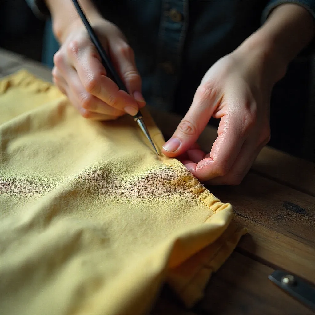 Step-by-step hand sewing repair process